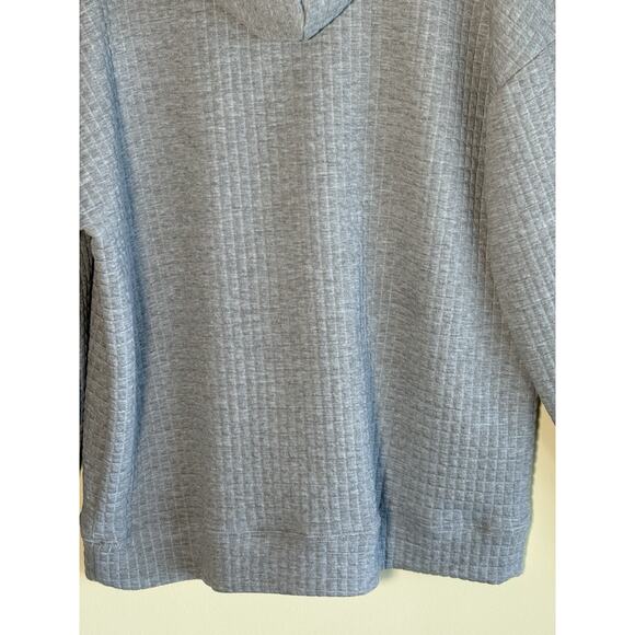 NOVEPT Quilted Style Sweatshirt Top with Hood Gray Front Pocket 2XL - Picture 6 of 13